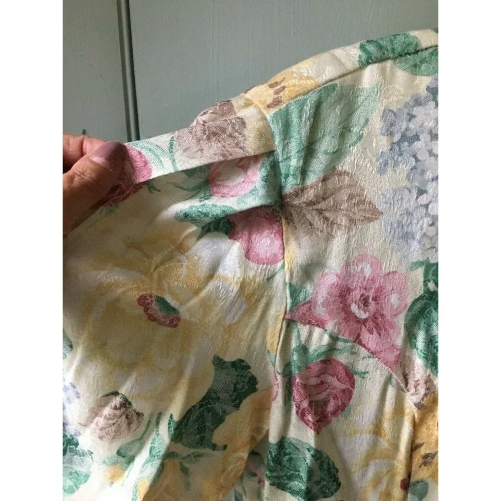 vintage MR MORT Size 6 floral skirt set jacket sheer skirt large flower
